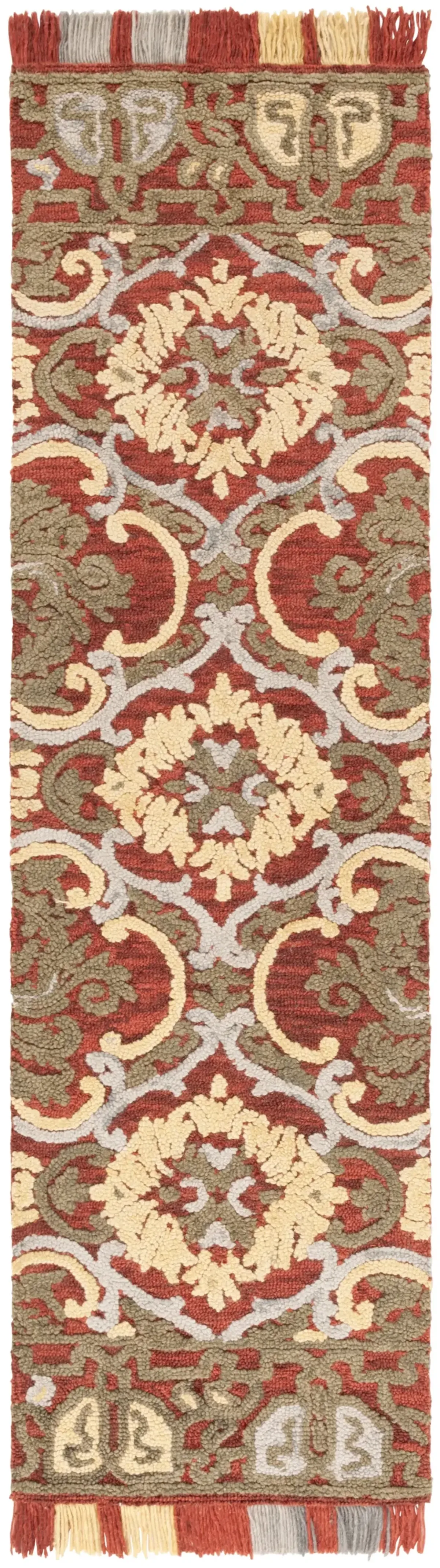 BLOSSOM 422 RED  2'-3' x 8' Runner Rug