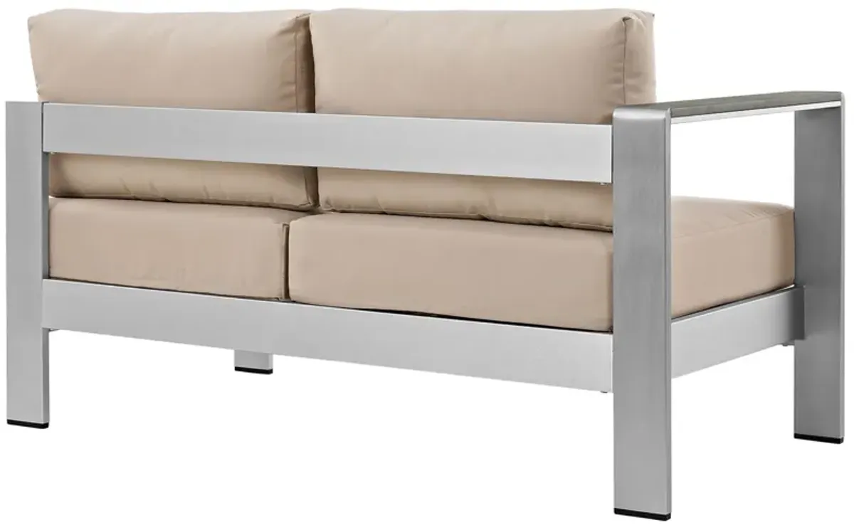 Shore Left-Arm Corner Sectional Outdoor Patio Aluminum Loveseat