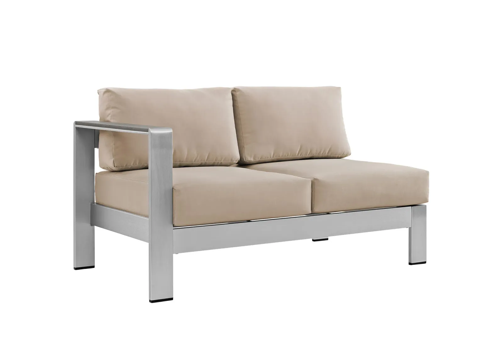 Shore Left-Arm Corner Sectional Outdoor Patio Aluminum Loveseat