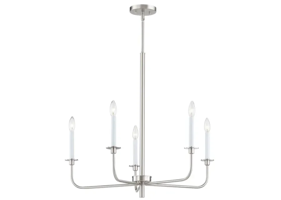 Lexington Green 30'' Wide 5-Light Chandelier - Brushed Nickel