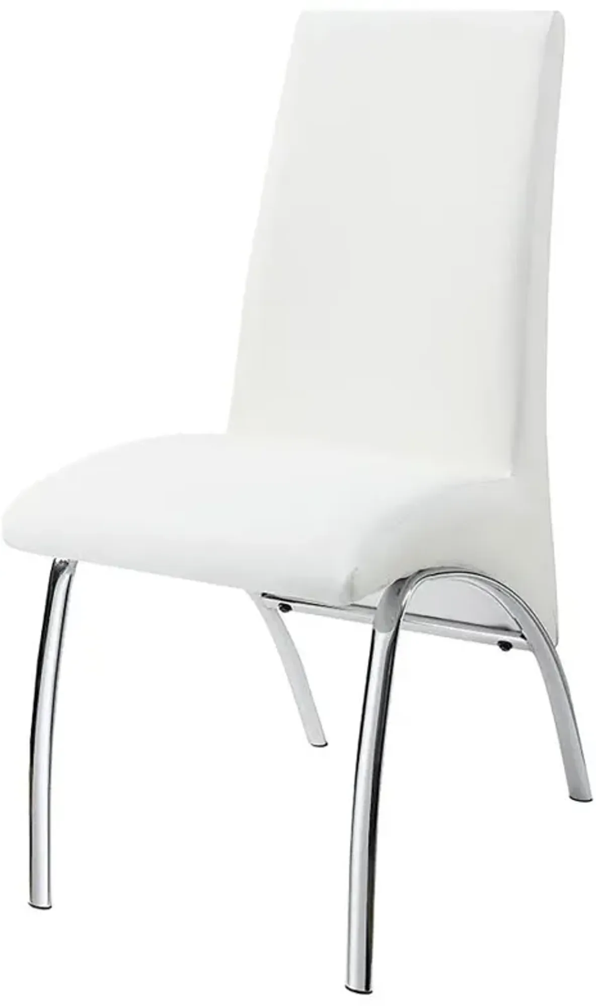 Bishop Upholstered Side Chairs White and Chrome (Set of 2)