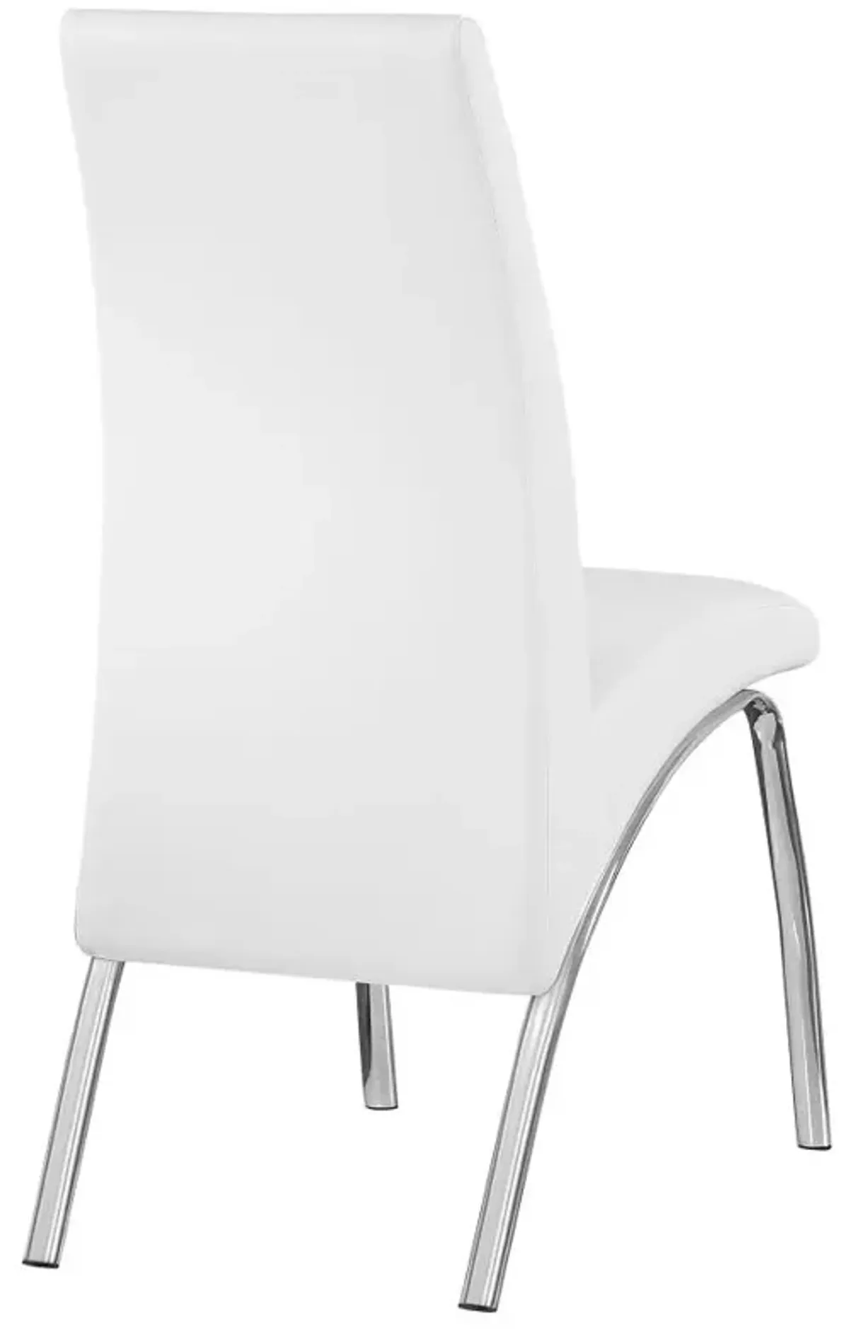 Bishop Upholstered Side Chairs White and Chrome (Set of 2)