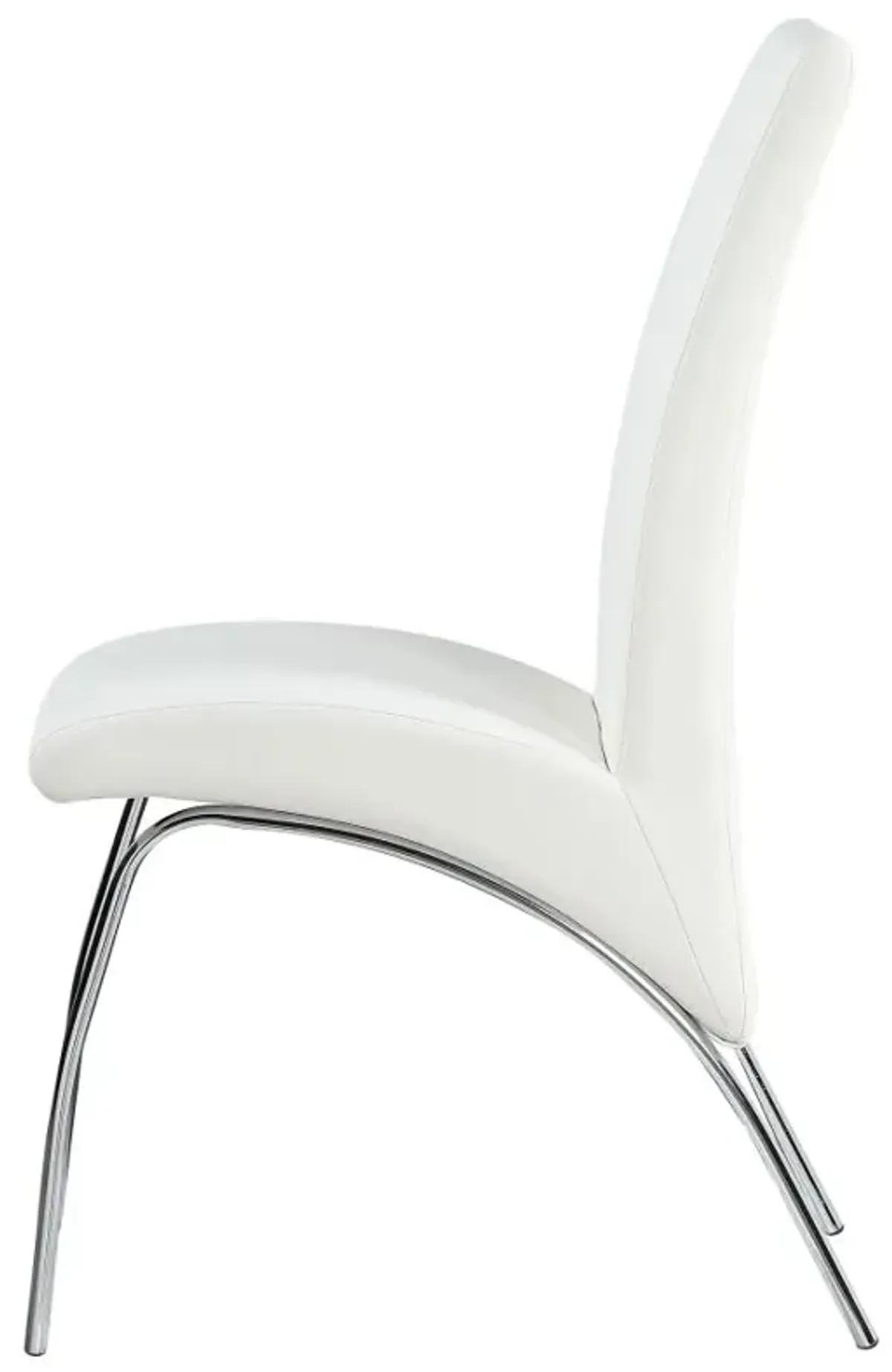 Bishop Upholstered Side Chairs White and Chrome (Set of 2)