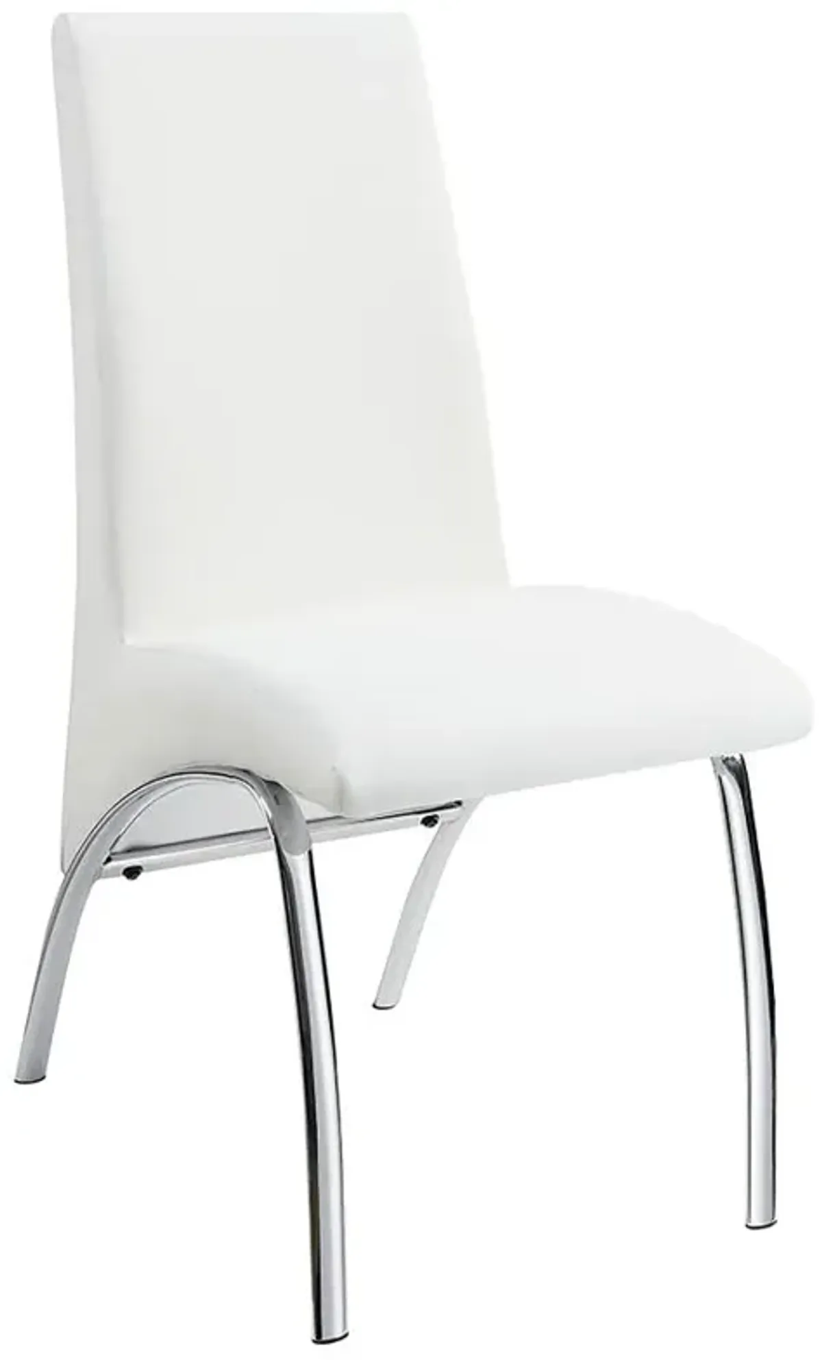 Bishop Upholstered Side Chairs White and Chrome (Set of 2)