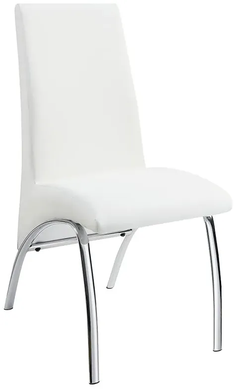 Bishop Upholstered Side Chairs White and Chrome (Set of 2)