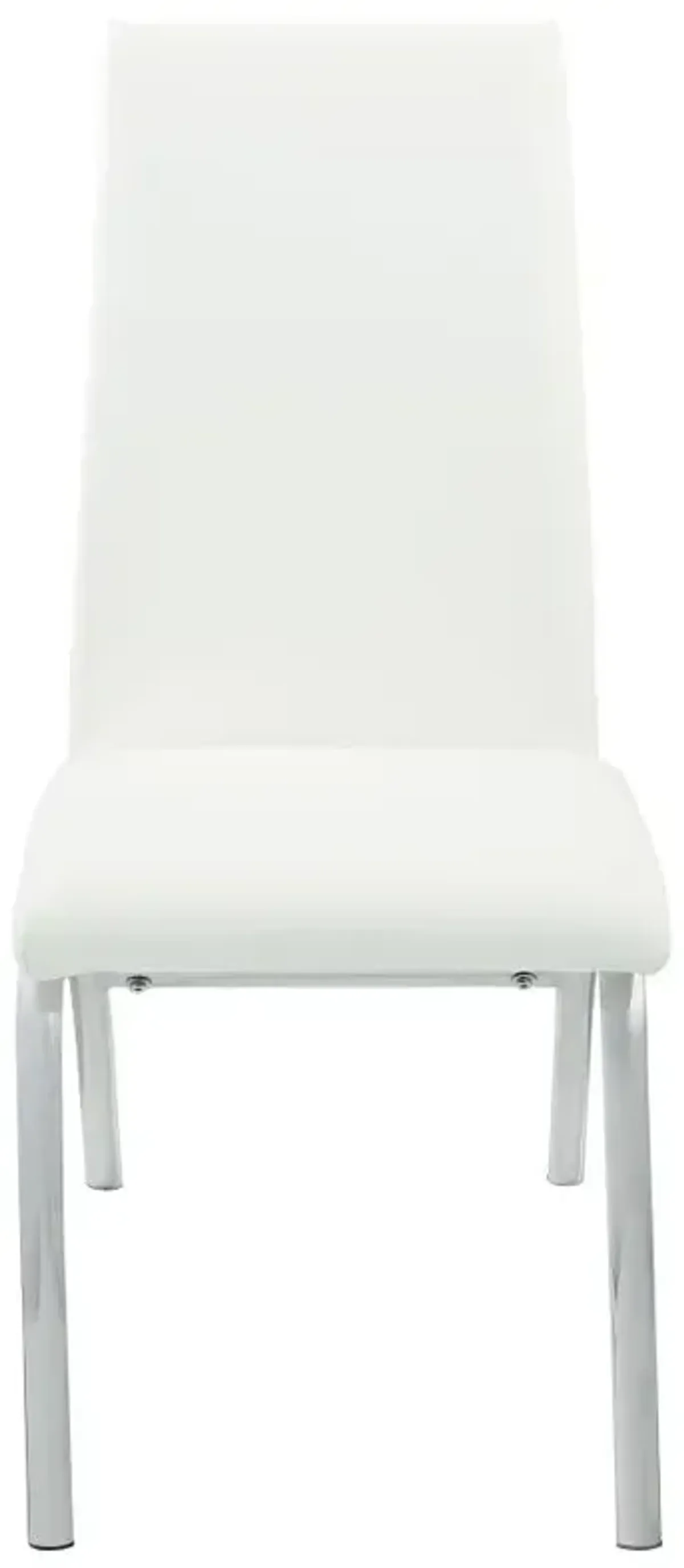 Bishop Upholstered Side Chairs White and Chrome (Set of 2)