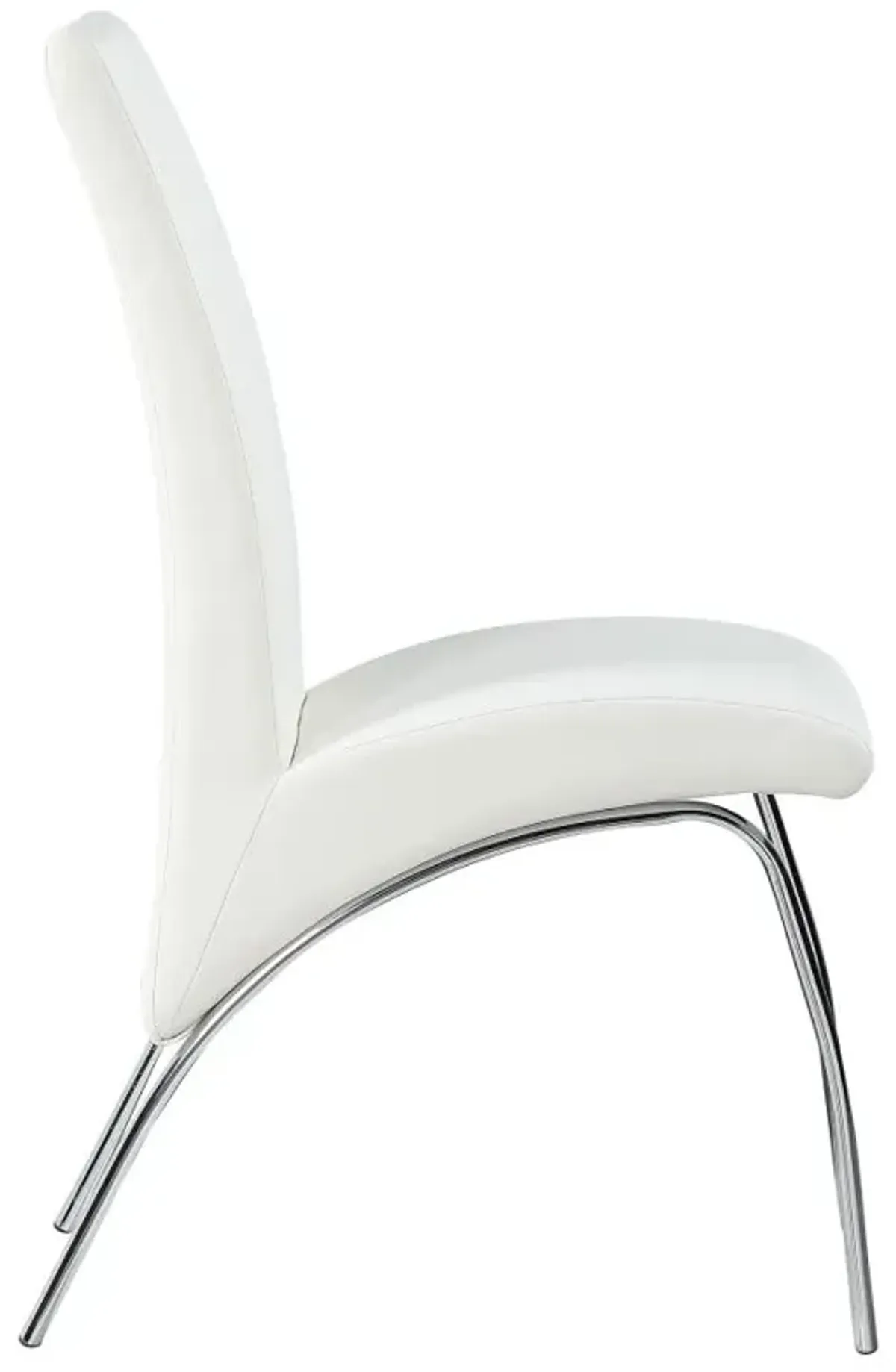 Bishop Upholstered Side Chairs White and Chrome (Set of 2)