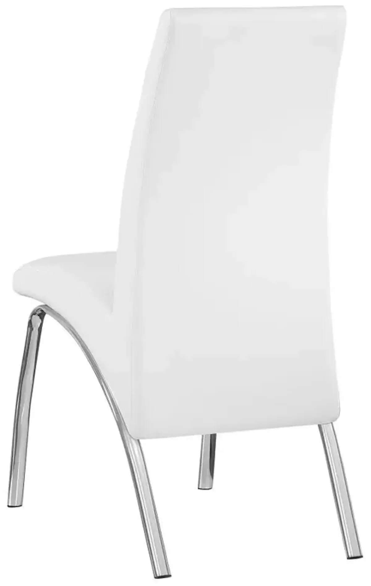 Bishop Upholstered Side Chairs White and Chrome (Set of 2)