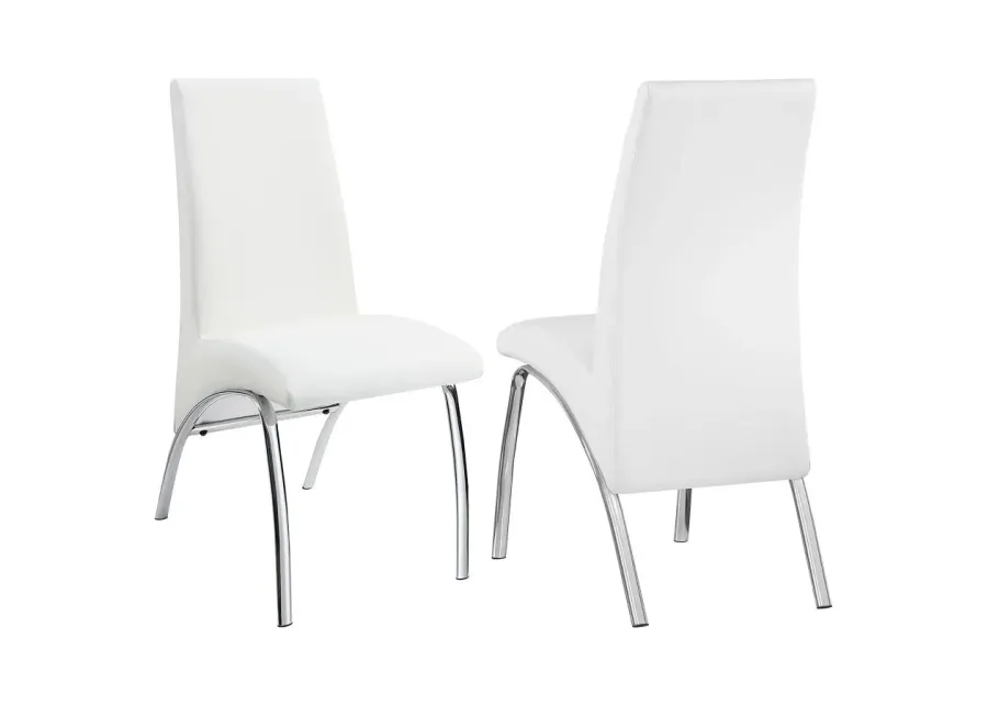 Bishop Upholstered Side Chairs White and Chrome (Set of 2)