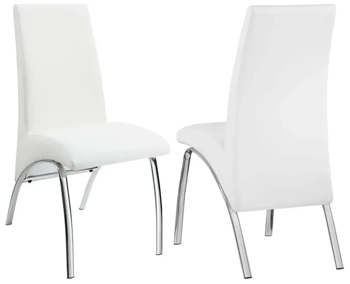 Bishop Upholstered Side Chairs White and Chrome (Set of 2)