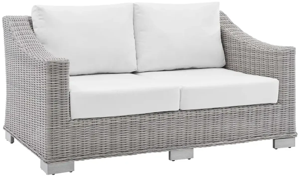 Conway Sunbrella® Outdoor Patio Wicker Rattan Loveseat