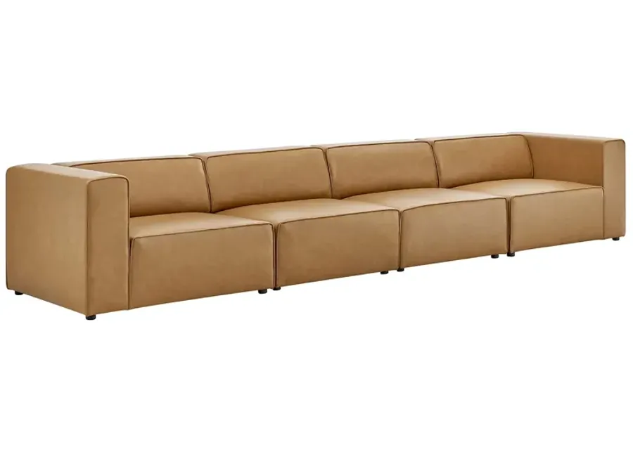 Mingle Vegan Leather 4-Piece Sectional Sofa