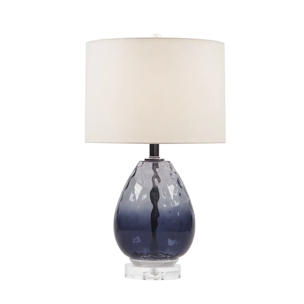 Urban Habitat Borel Dark Blue Ombre Glass Table Lamp