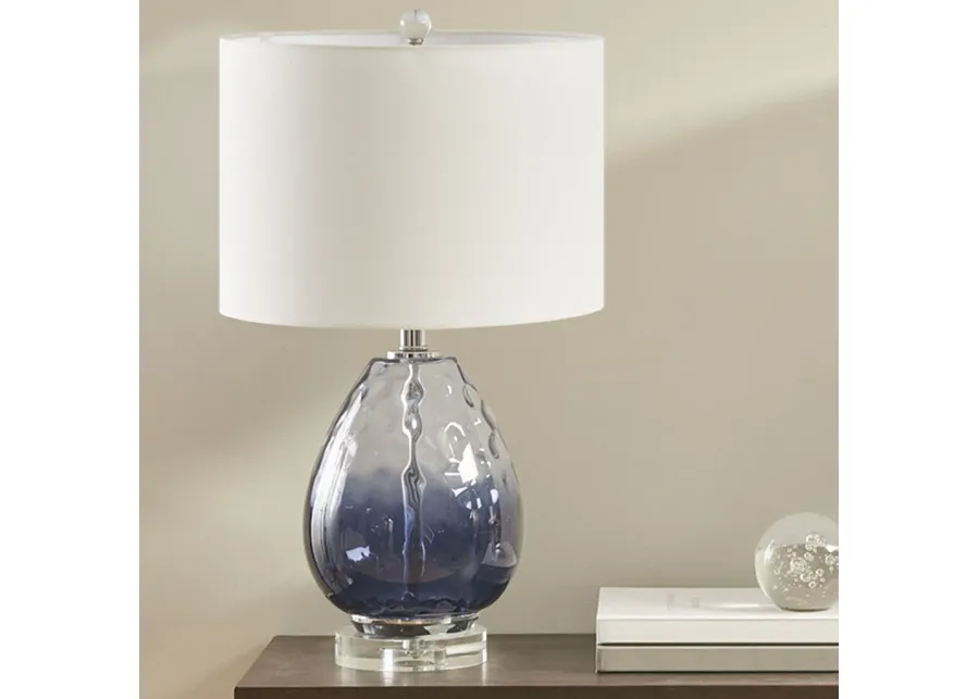 Urban Habitat Borel Dark Blue Ombre Glass Table Lamp