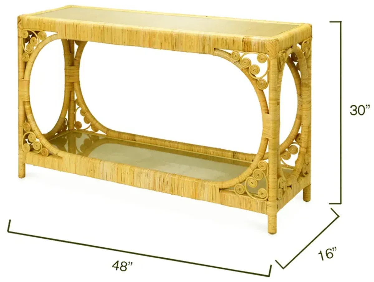 Primrose Rattan Console Table