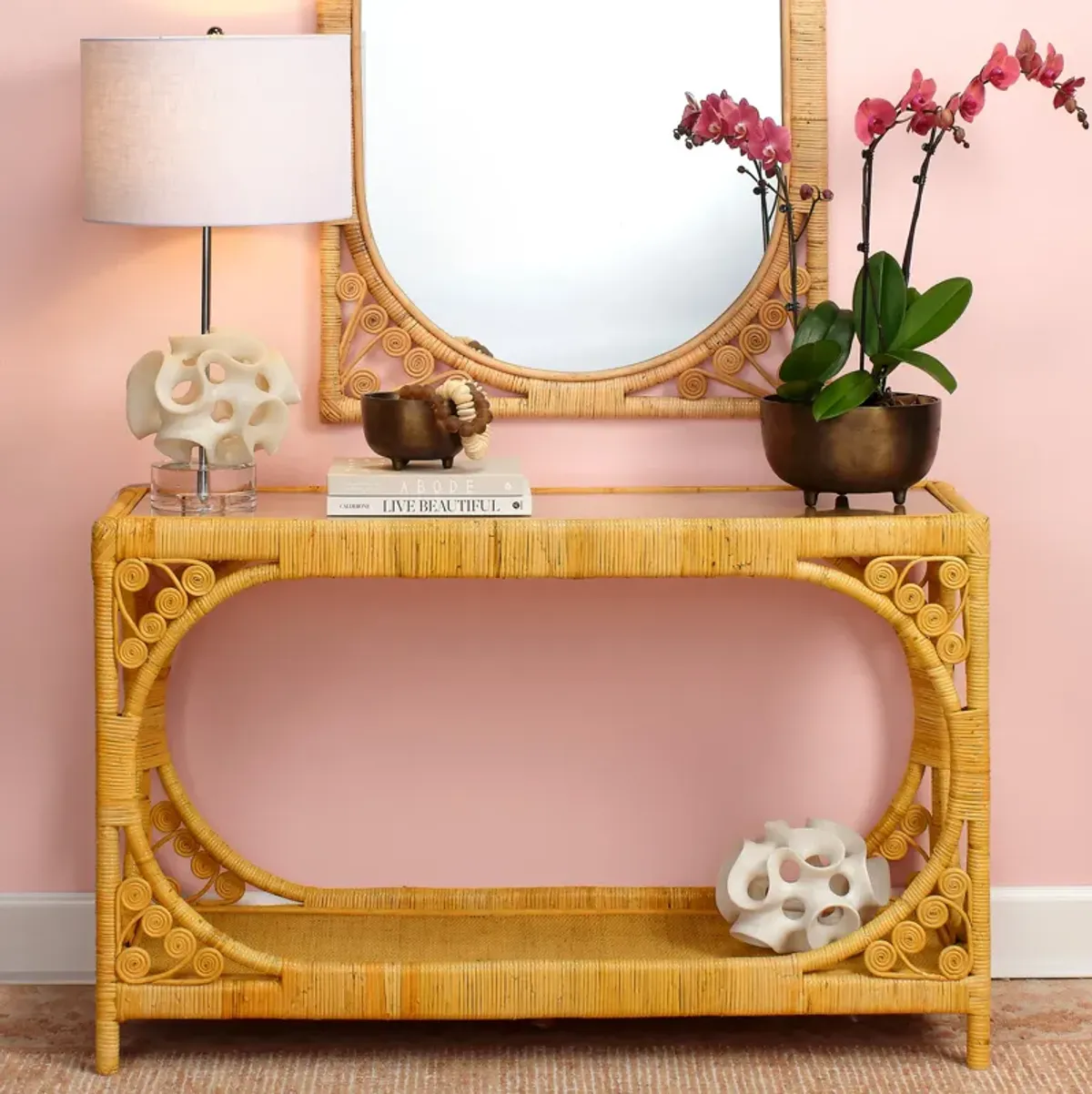 Primrose Rattan Console Table