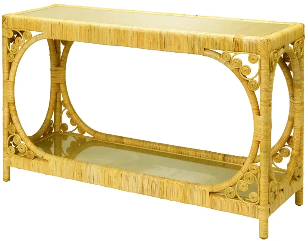 Primrose Rattan Console Table