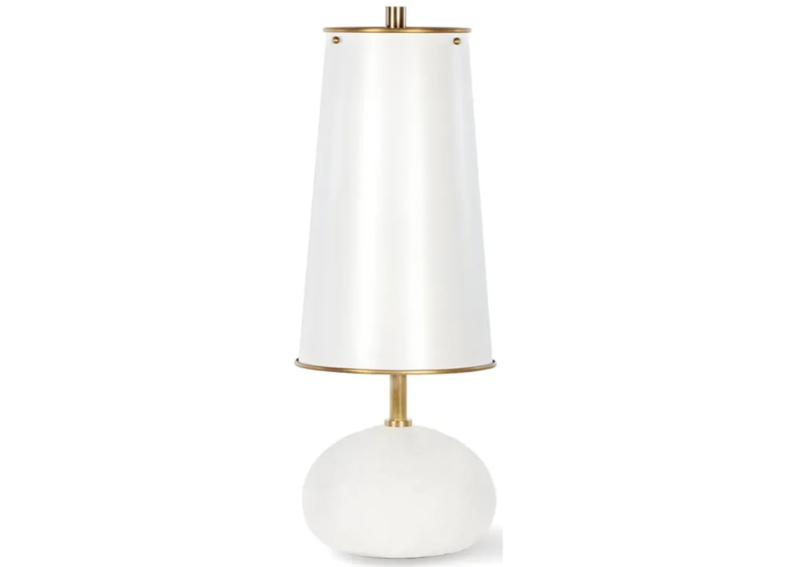 Hattie Concrete Mini Lamp (White and Natural Brass)