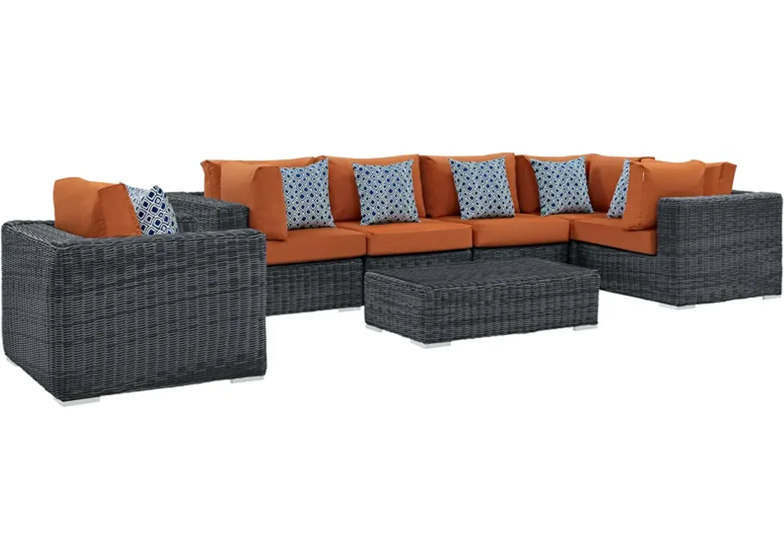 Summon 7 Piece Outdoor Patio Sunbrella® Sectional Set