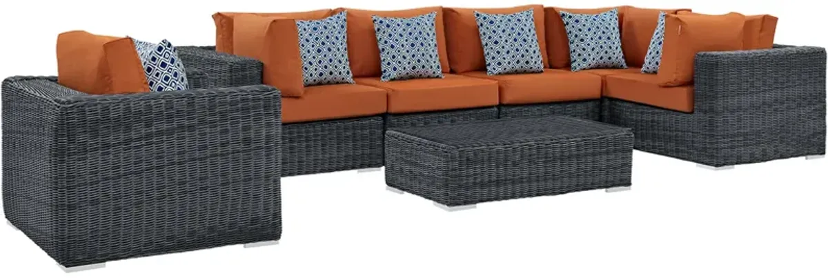 Summon 7 Piece Outdoor Patio Sunbrella® Sectional Set