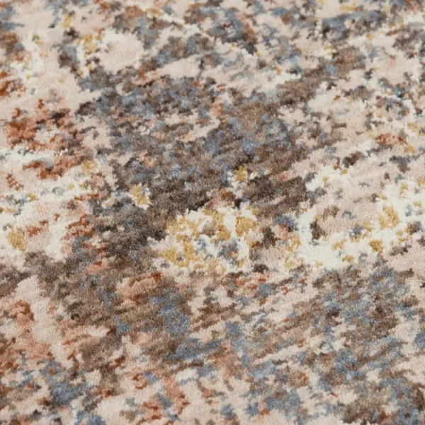 Logan Beige/Multi Abstract Recycled Polyester 2'6" x 8' Runner Rug