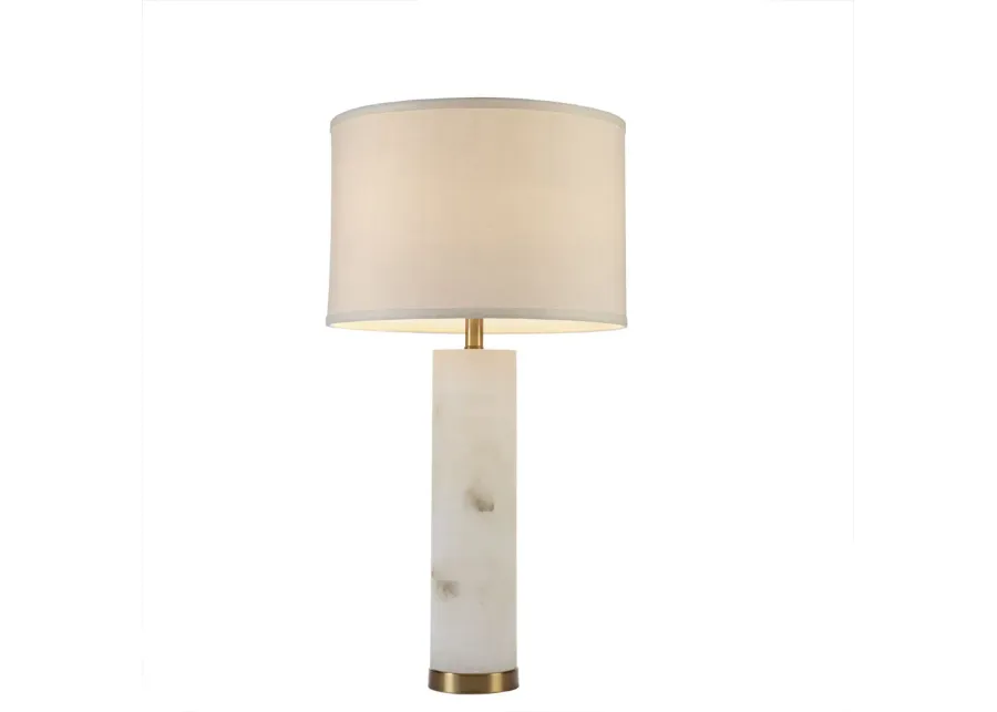 Hampton Hill Prague White/Gold Alabaster Table Lamp