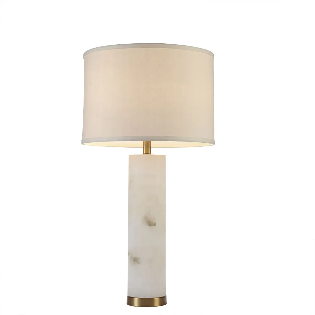 Hampton Hill Prague White/Gold Alabaster Table Lamp