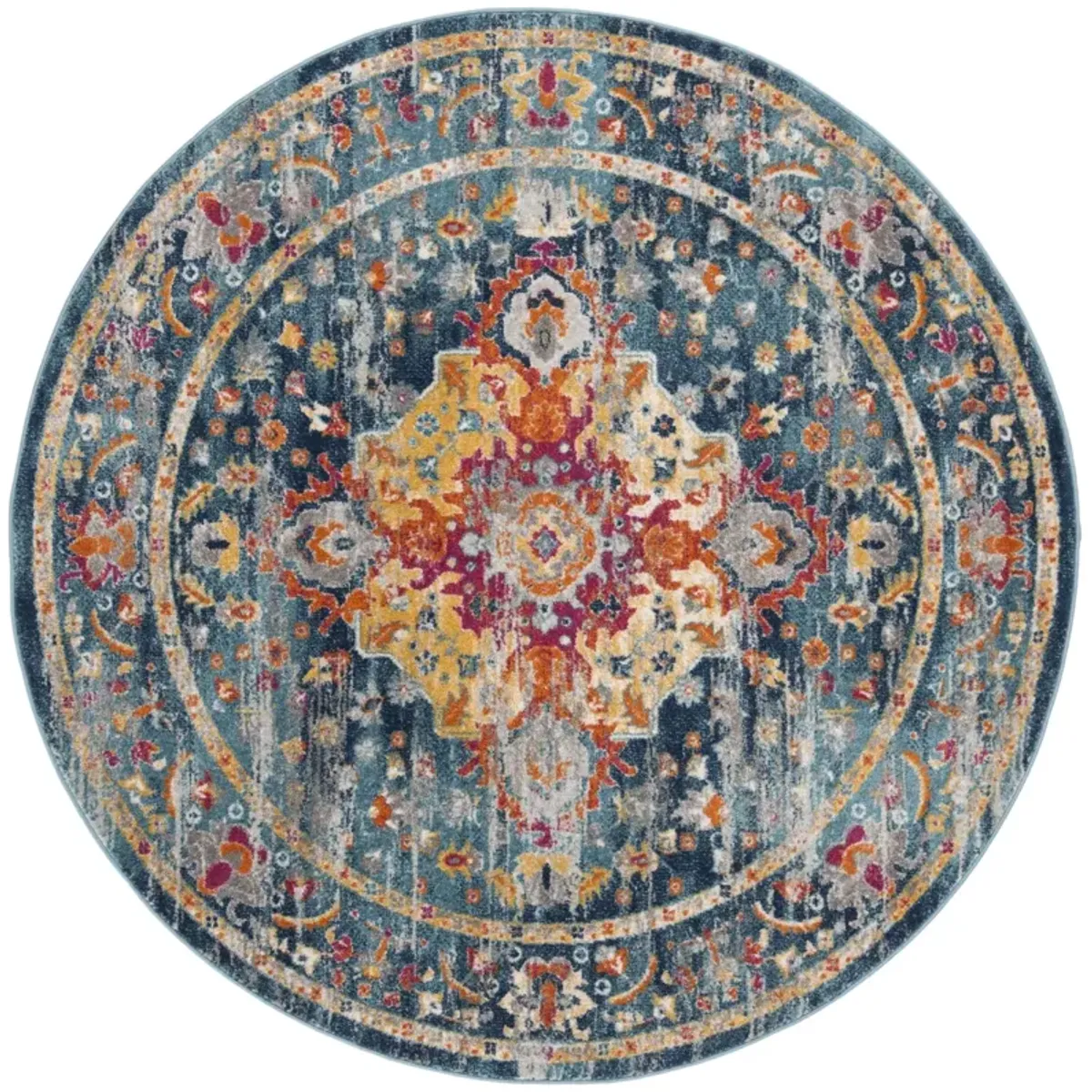 MADISON 154 TEAL  9' x 9' Round Round Rug