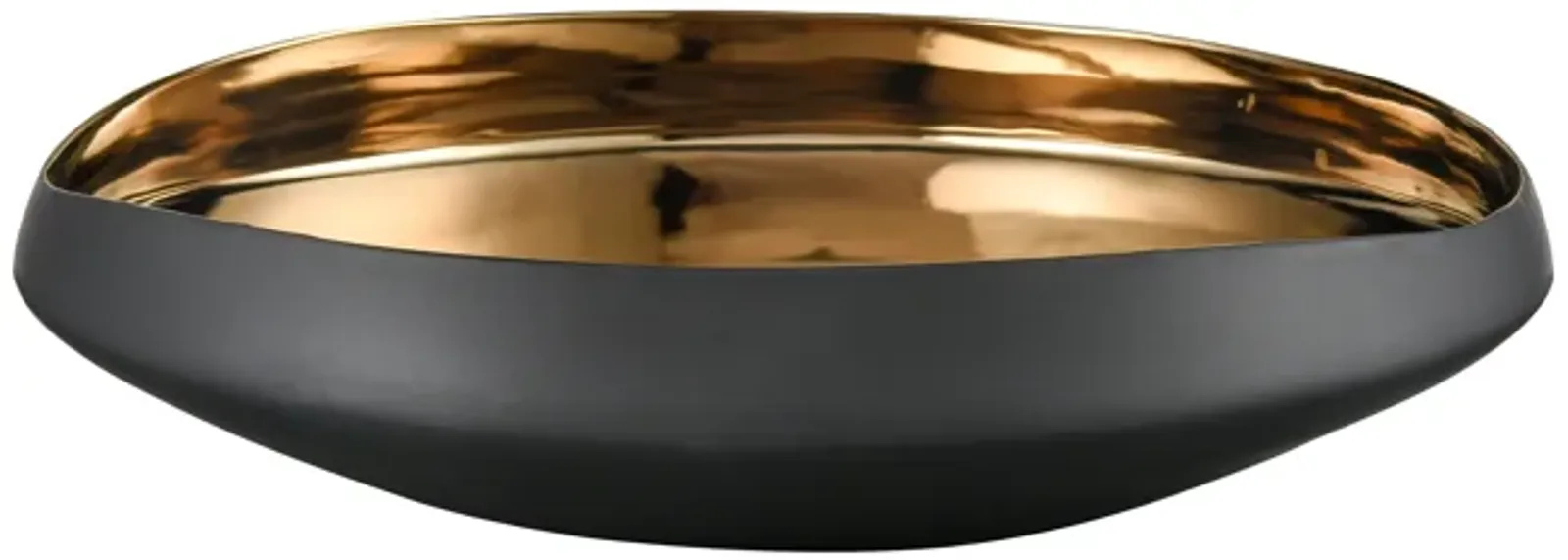 Greer Bowl  -  Low Black and Gold Glazed - Set of 2