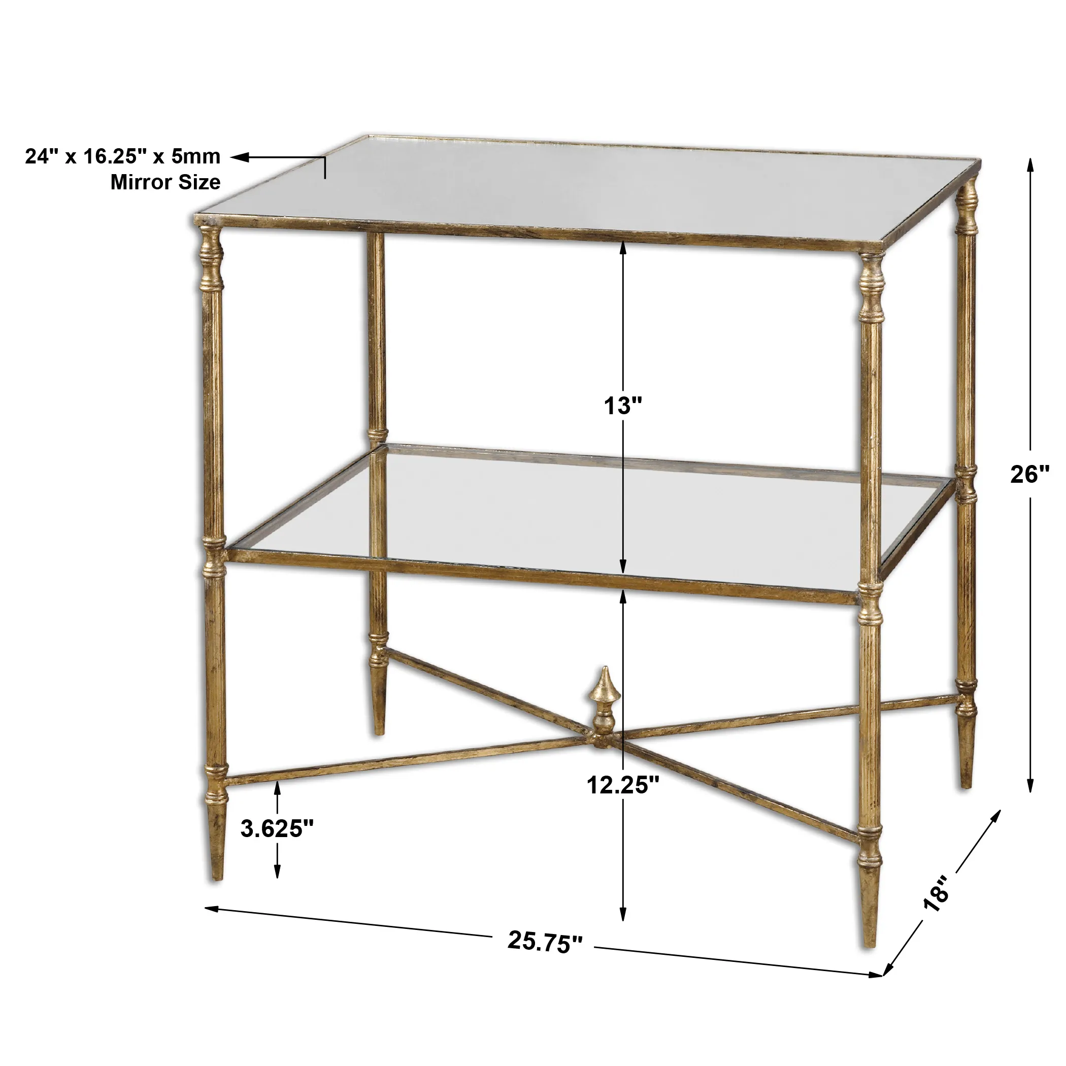 Henzler Mirrored Glass Lamp Table