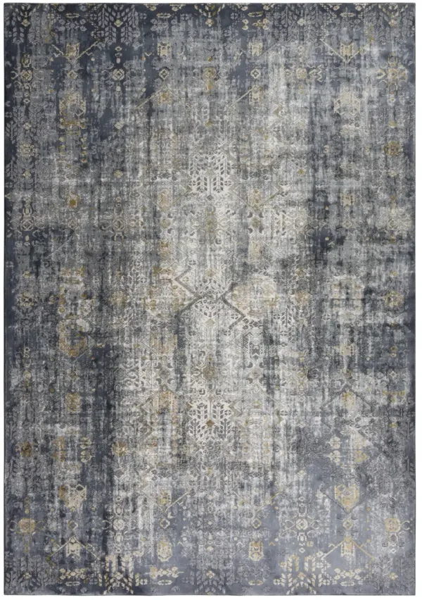 Emerge Gold/Charcoal  Polyester 3'11" x 5'6" Rectangle Rug