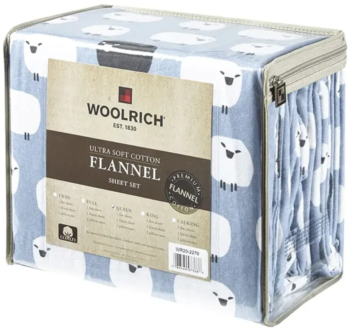 Woolrich Flannel Blue Sheep Sheet Set