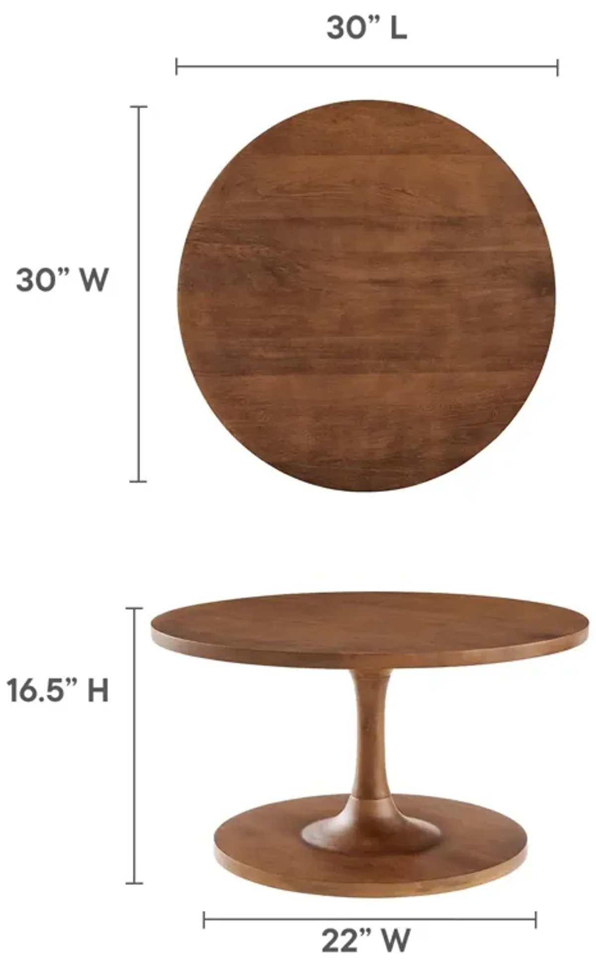 Lina Round Mango Wood Coffee Table