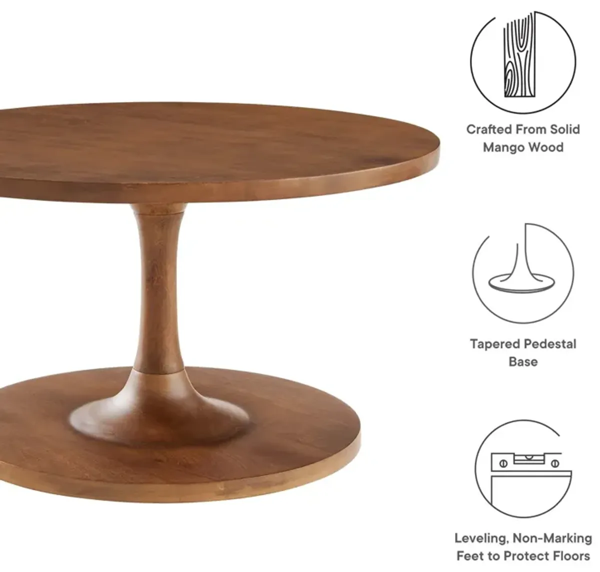 Lina Round Mango Wood Coffee Table