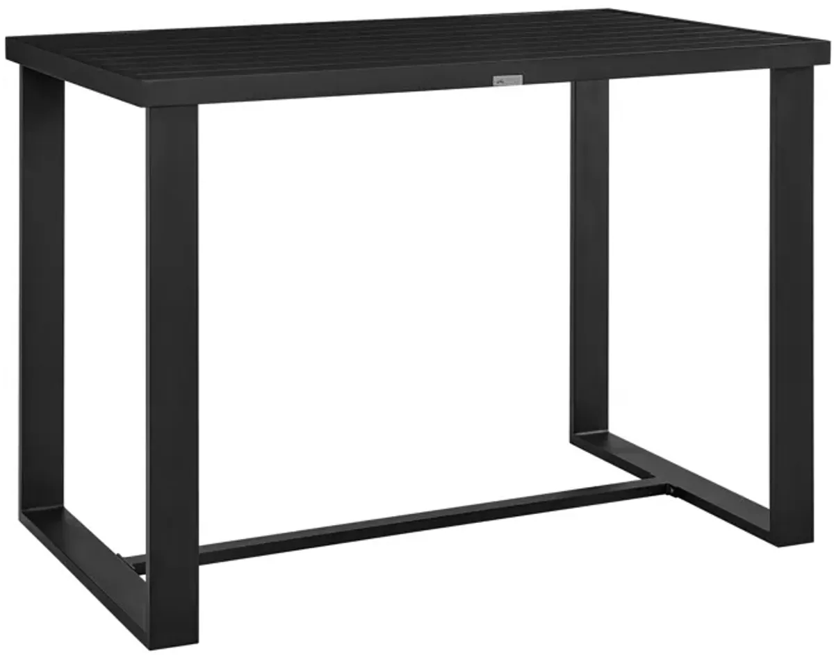 Felicia Outdoor Patio Counter Height Dining Table in Black Aluminum