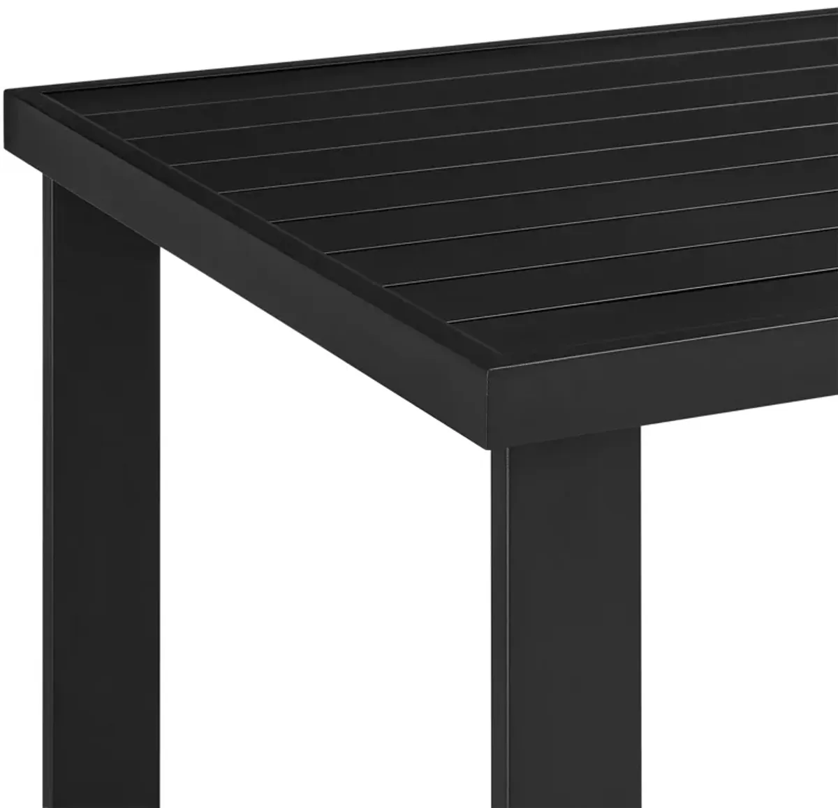 Felicia Outdoor Patio Counter Height Dining Table in Black Aluminum