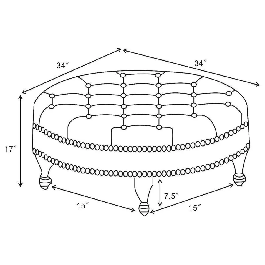 Adley round Upholstered Tufted Ottoman Oatmeal