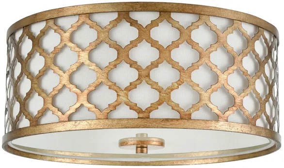 Arabesque 15" Wide 2-Light Flush Mount - Bronzed Gold