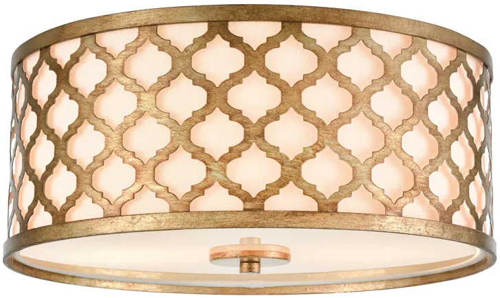 Arabesque 15" Wide 2-Light Flush Mount - Bronzed Gold