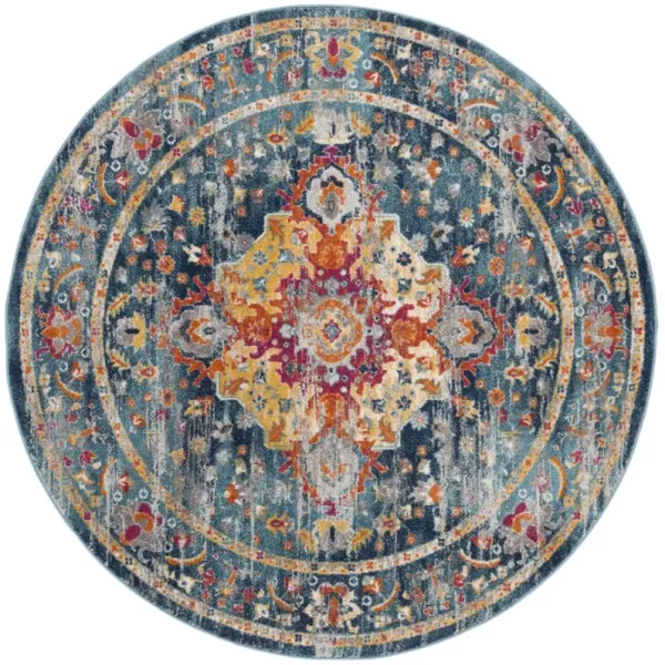 MADISON 154 TEAL  9' x 9' Round Round Rug