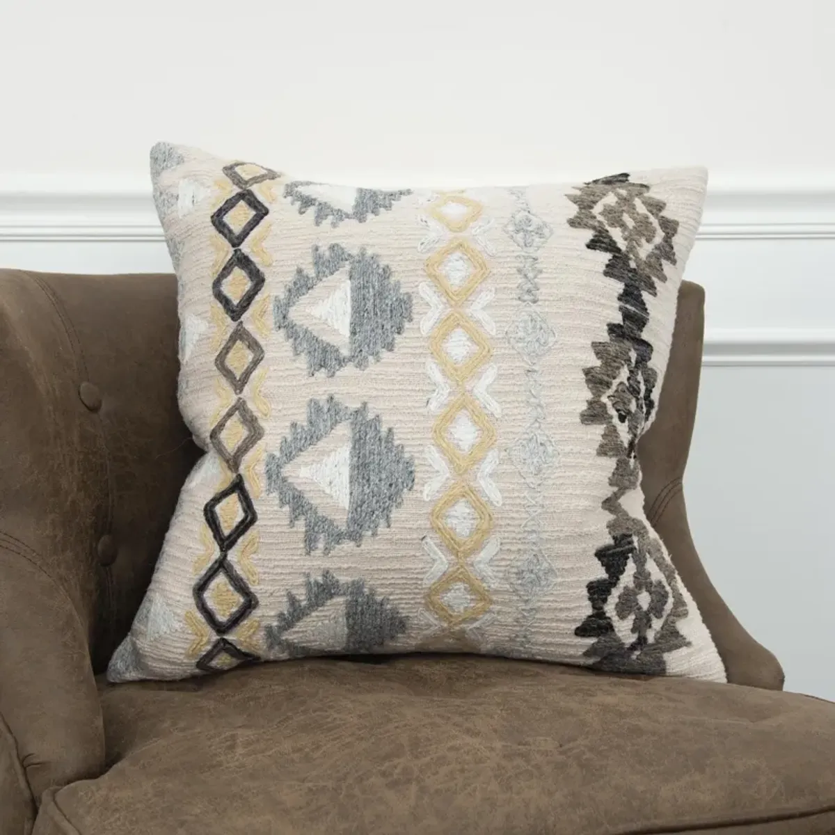 Geometric Yellow Pillow