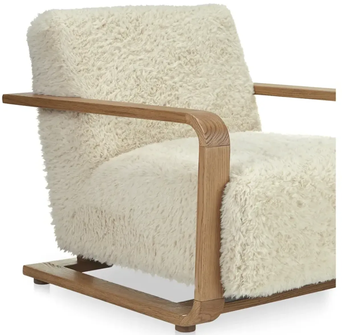 Eckersley Lounge Chair Cream Faux Fur