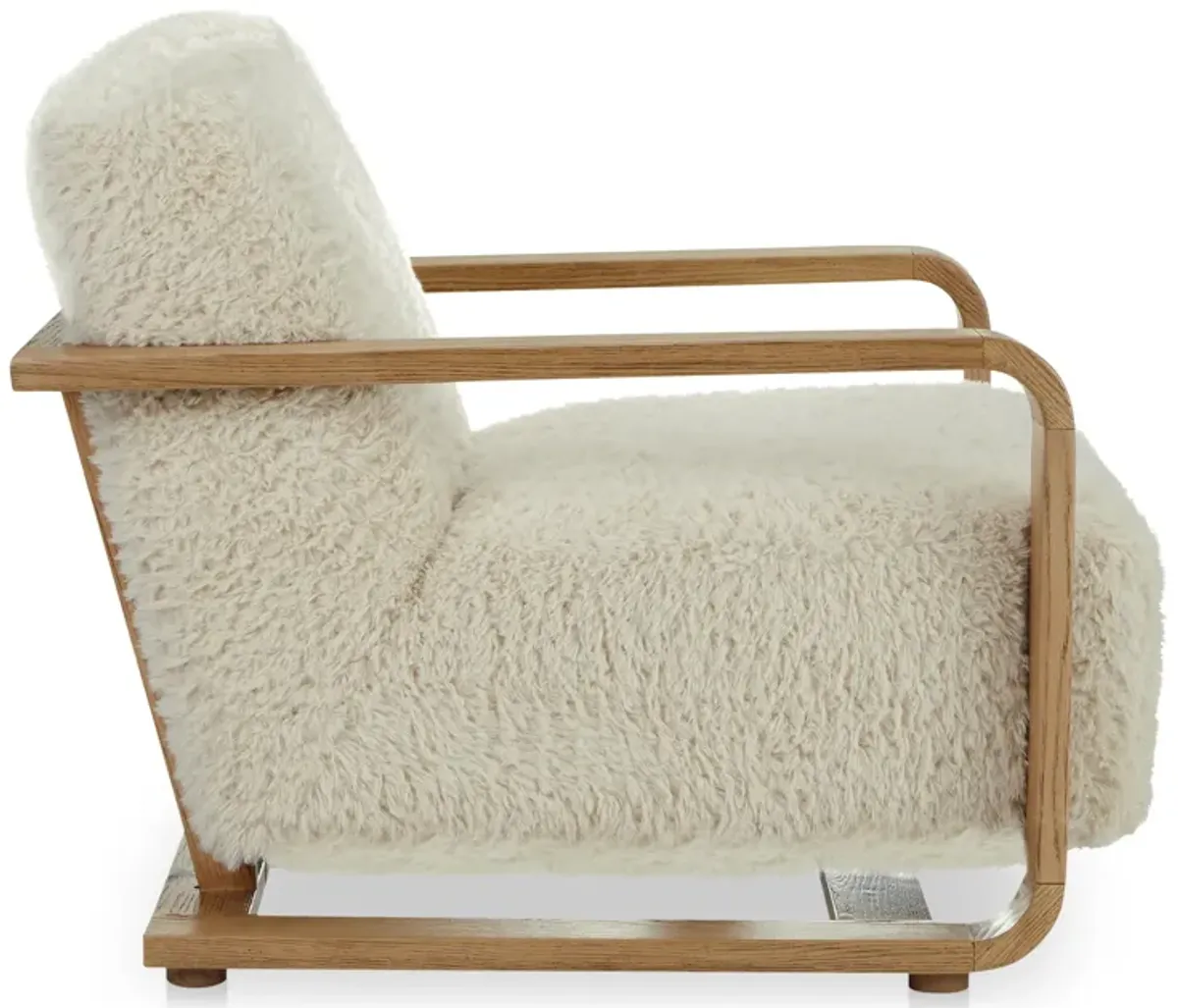 Eckersley Lounge Chair Cream Faux Fur