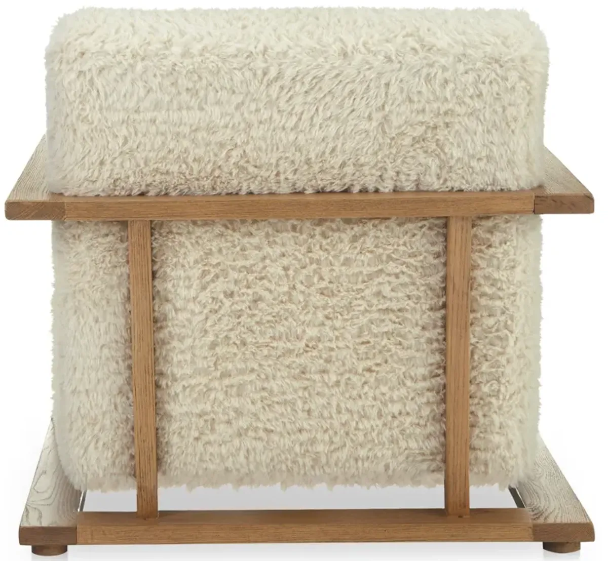 Eckersley Lounge Chair Cream Faux Fur