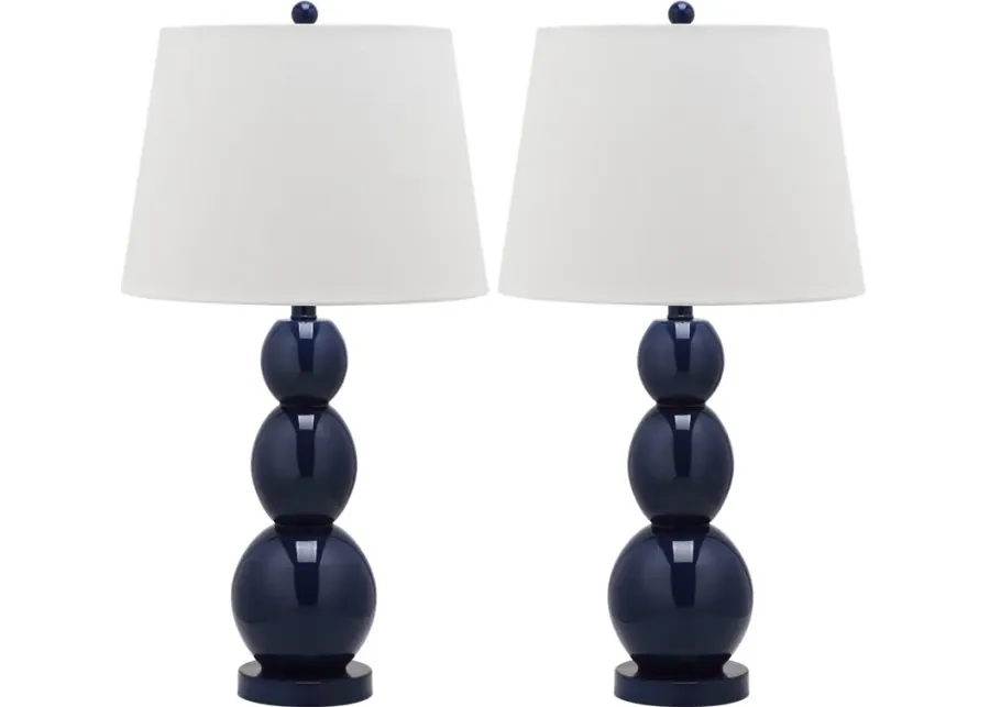 Jayne 26.5-Inch H Three Sphere Glass Lamp - Set of 2