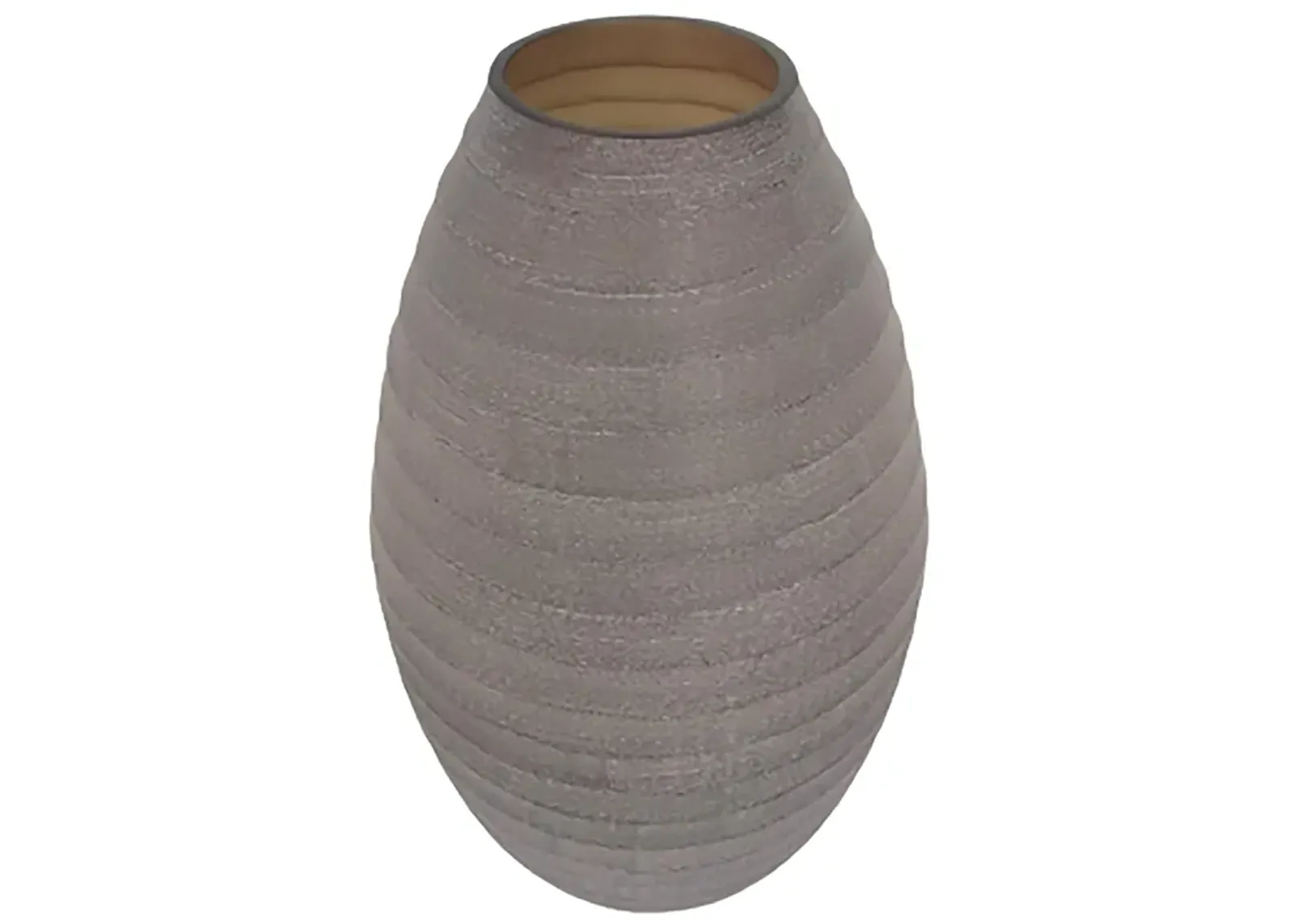 Glass, 13" Ridged Urn Vase, Champagne