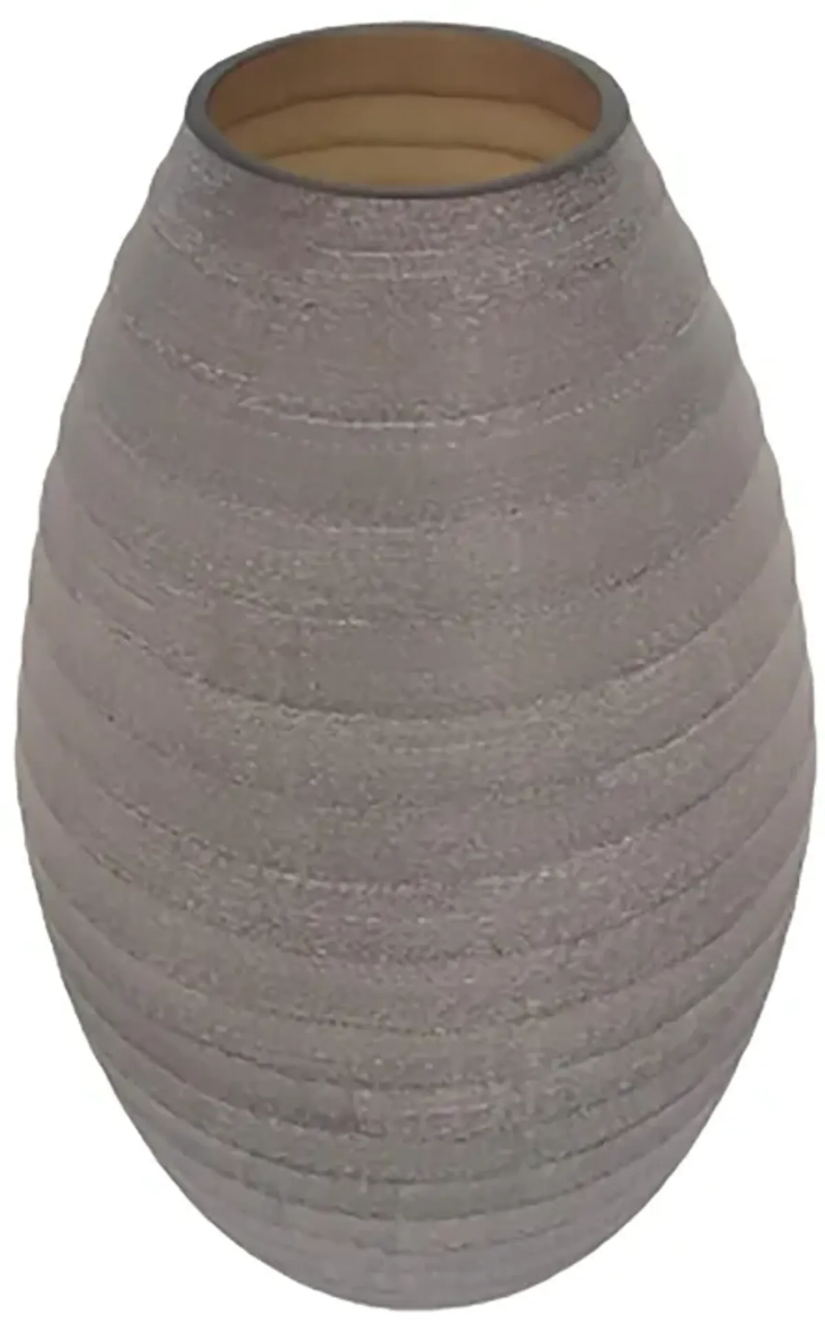 Glass, 13" Ridged Urn Vase, Champagne