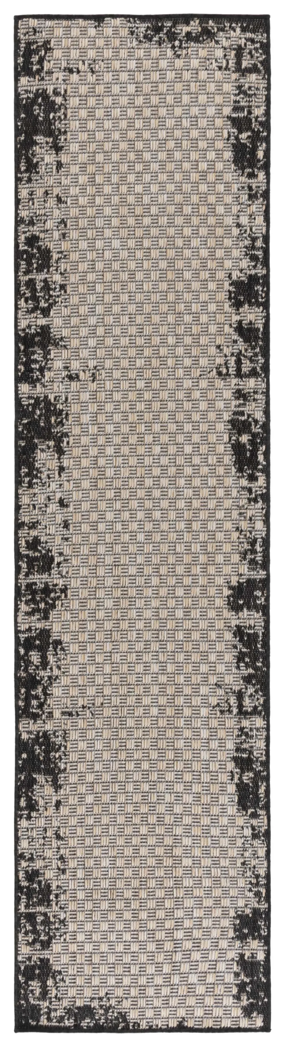 BEACH HOUSE 414 BLACK  2' x 8' Runner Rug