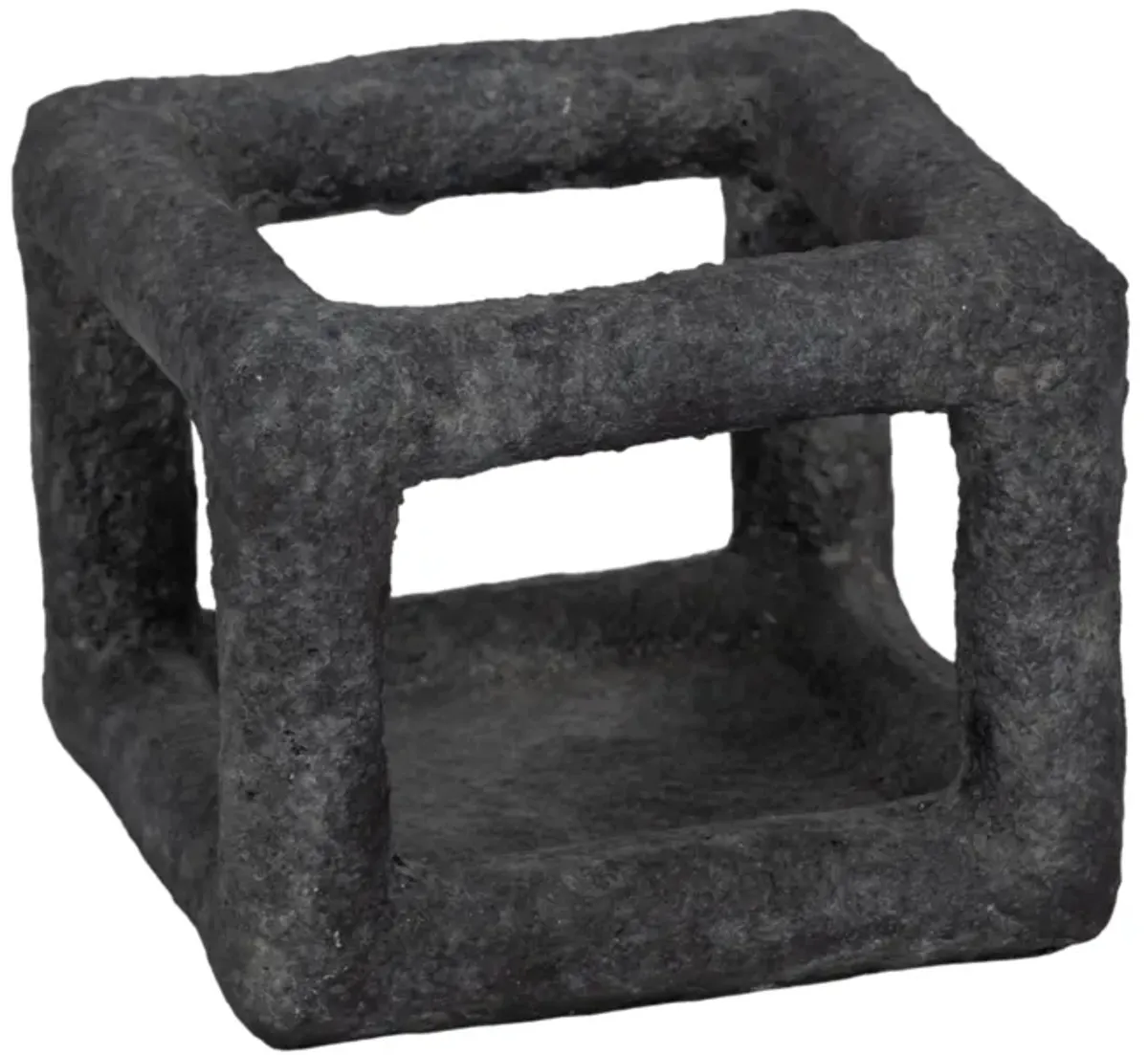 6" Textured Open Square Object, Black