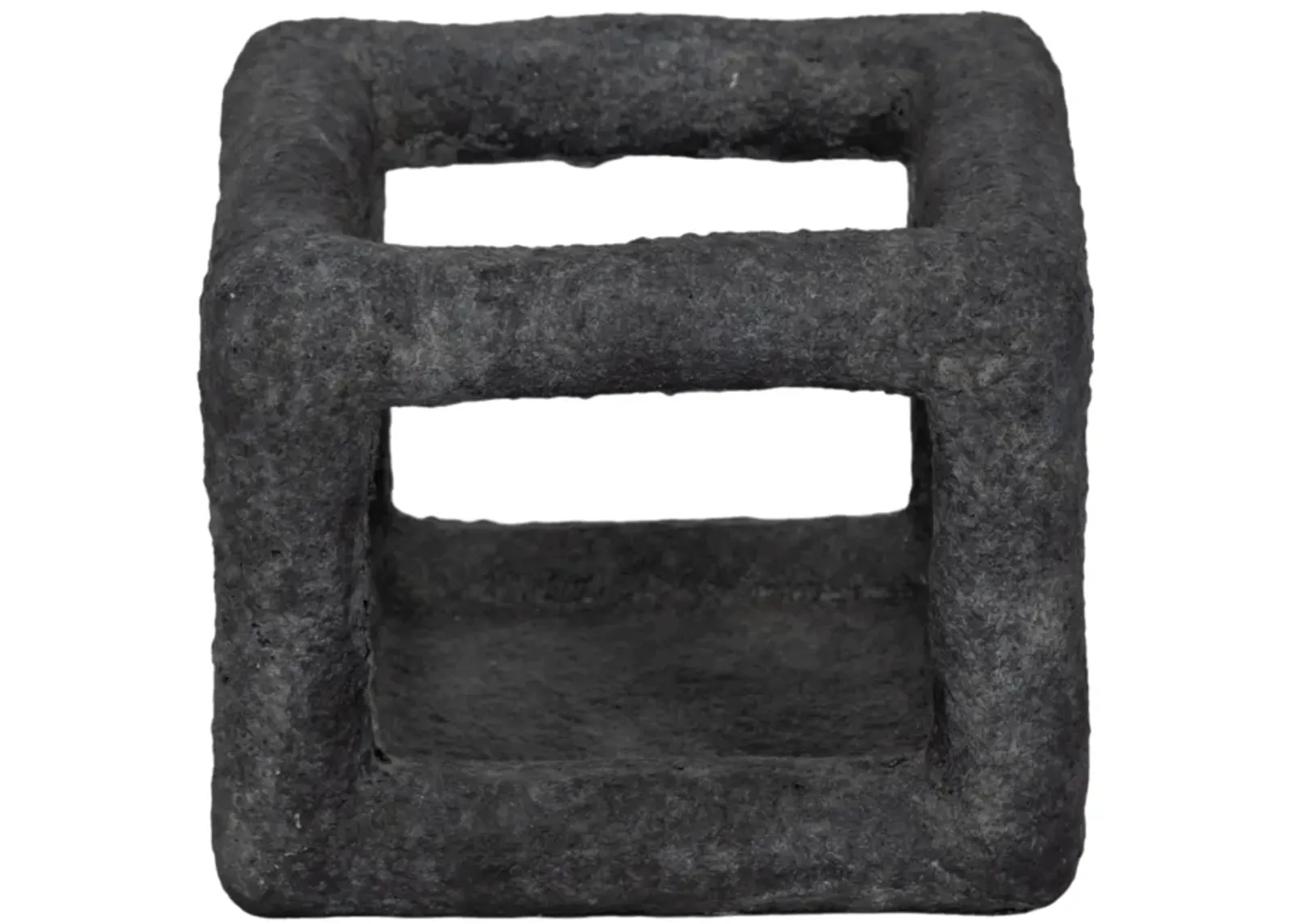 6" Textured Open Square Object, Black